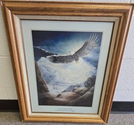 Appears To Be A Framed Print TitledOn The Wings Of Freedomby Artist David E. Krech, Signed