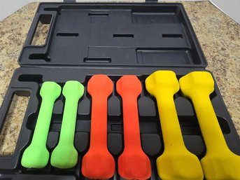 Sport Works Branded Carrying Case With Neoprene-coated Dumbbell Weight Set