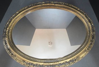 Vintage Mid Century Gold Framed Oblong Oval Mirror