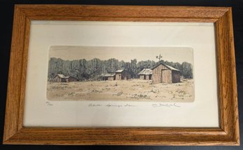 Vintage, Signed Framed Art Print Titled 'Abita Springs Farm'
