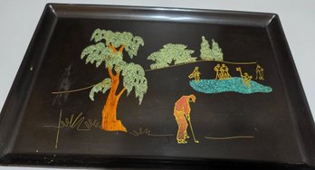 Vintage Serving Tray Is A Collectible Piece Manufactured By Couroc Of Monterey