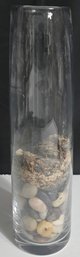 Clear Glass Cylinder Vase With Rock/pebble Filler