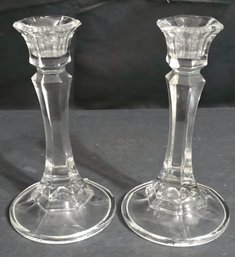 Vintage Indiana Glass Candlestick Holders