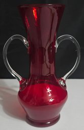 Vintage Art Red Glass Vase