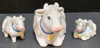 Vintage Ceramic Cow Salt And Pepper Shaker Set
