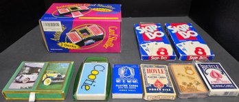 Group Of Playing Cards, Card Games And A Card Shuffler