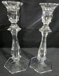 Vintage Imperial Estate 24% Lead Crystal Candlesticks Made In Slovakia