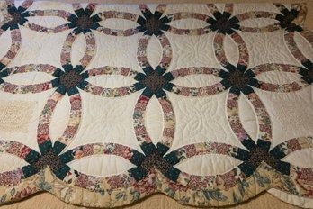 Vintage Double Wedding Ring Pattern Quilt