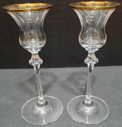 Pair Of Mikasa Jamestown Gold Crystal Candlesticks