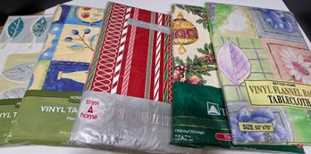 Collection Of Unused Vinyl Tablecloths Still In Package