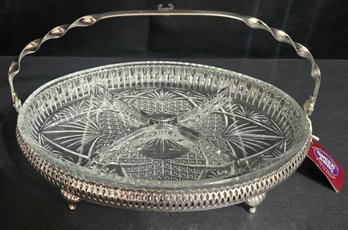 Queen Anne Mayell Silver-plated And Cut Glass Divided Serving Dish