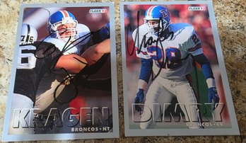 Lot # 1 - Pair Of Signed Bronco Cards