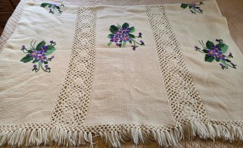 Vintage Handmade Crochet Afghan Blanket