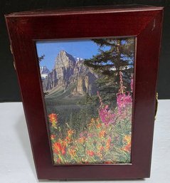 Dark Wooden Photo/Memory Box 24 Photo Spaces
