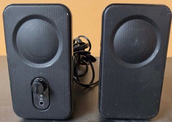 Amazon Basics AC-Powered Computer Speakers For Desktop Or Laptop PC In Black
