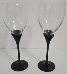 Pair Of Vintage Colony 'Amaryllis' Wine Glasses