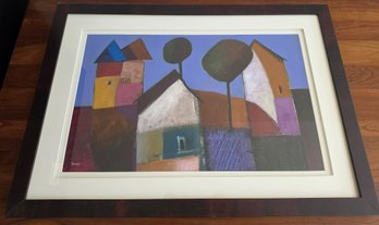 Framed Art Print Titled 'Summer House' By American Artist Downe Burnsne Burns.