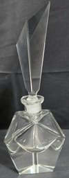 Vintage Crystal Perfume Bottle Featuring A Geometric Shape