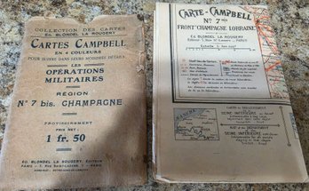 Vintage 'Carte-Campbell' Military Situational Map Of The French Front