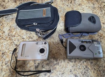 2 Cameras With Cases - Untested
