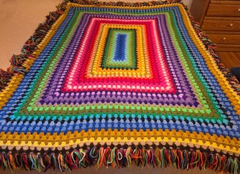 Vintage-style Crochet Granny Square Blanket