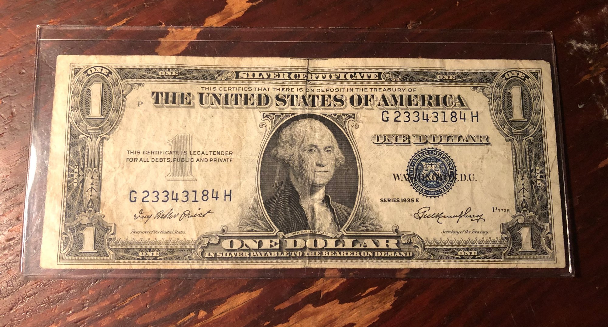 1935 E One Dollar Silver Certificate #3843 Auctionninja com