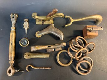 Group Of Brass Tools Including Planes