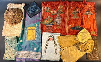 Silk Shawl, Fine Antique Trims, Parts, Pieces