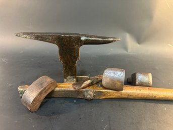 Vintage Bench Anvil W/ Other Shaping Tools