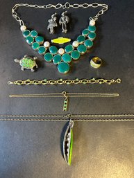 Hand Made Necklace Hard Stone & Pearl