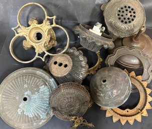 Bronze, Brass, & Iron Lamp Part Bases