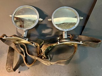 Pair Of Antique Wheel Mount Mirrors