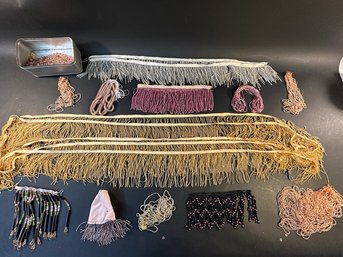 Antique Beaded Trim Lamps Or Clothing