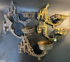 Antique Iron Lamp Brackets