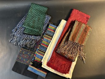 Group Of Vintage Unisex Silk Scarfs, One Depicting Flyfishing