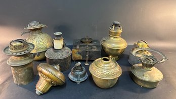 Antique Oil Kerosene Fonts & Other Parts