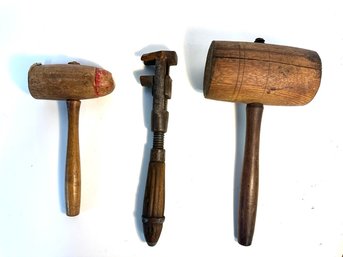 Antique Coach Wrench And Mallets