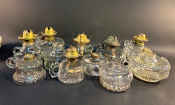 Group Of Antique Glass Oil Lamps