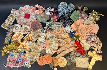 Group Of Antique Trims & Ribbons Etc.