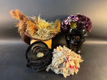 Group Of Antique Hat & Parts, Fragments