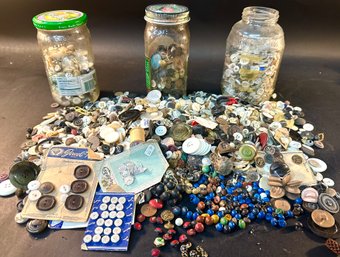 Large Group Of Vintage Buttons