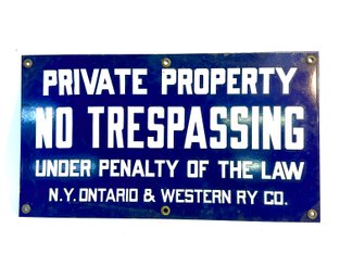 Vintage Blue Enamel Sign