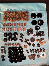 Collection Of Victorian Jet Buttons W/ MOP & Others