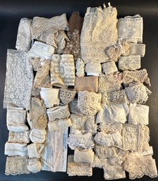 A Large Selection Of Antique Lace And Trims