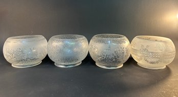 Antique Etched Glass Shades