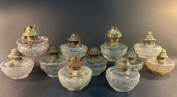 Antique Pressed Glass Oil Lamps