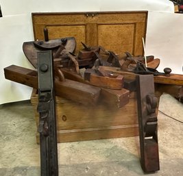 Fine Antique Tool Chest Filled W/ Antique Planes
