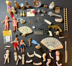 Antique Doll House Miniatures, Dolls, Etc.