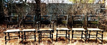 Set Of Six Vintage Hitchcock Chairs