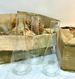 Antique Glass Chimneys In Original Wrapping